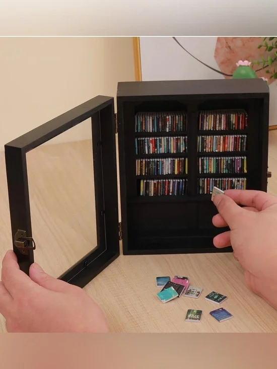 Pages & Places Anxiety Miniature Bookshelf Display w/ Books For Stress Relief. - Picture 2 of 10